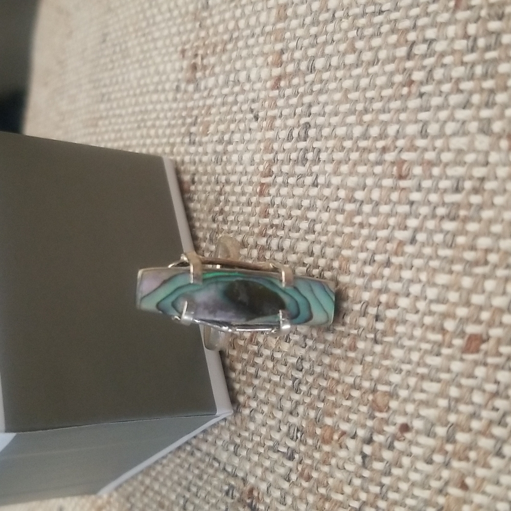 Raw Abalone Sterling Ring - Picture 8 of 12